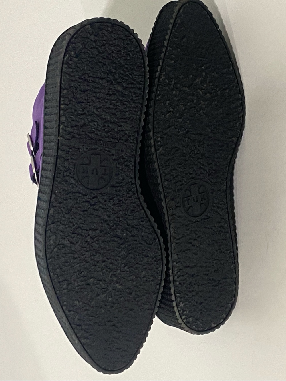 T.U.K. Purple Triple Buckle Pointed Creepers Men 7 Women 9 NWOT Goth Punk - Picture 12 of 12
